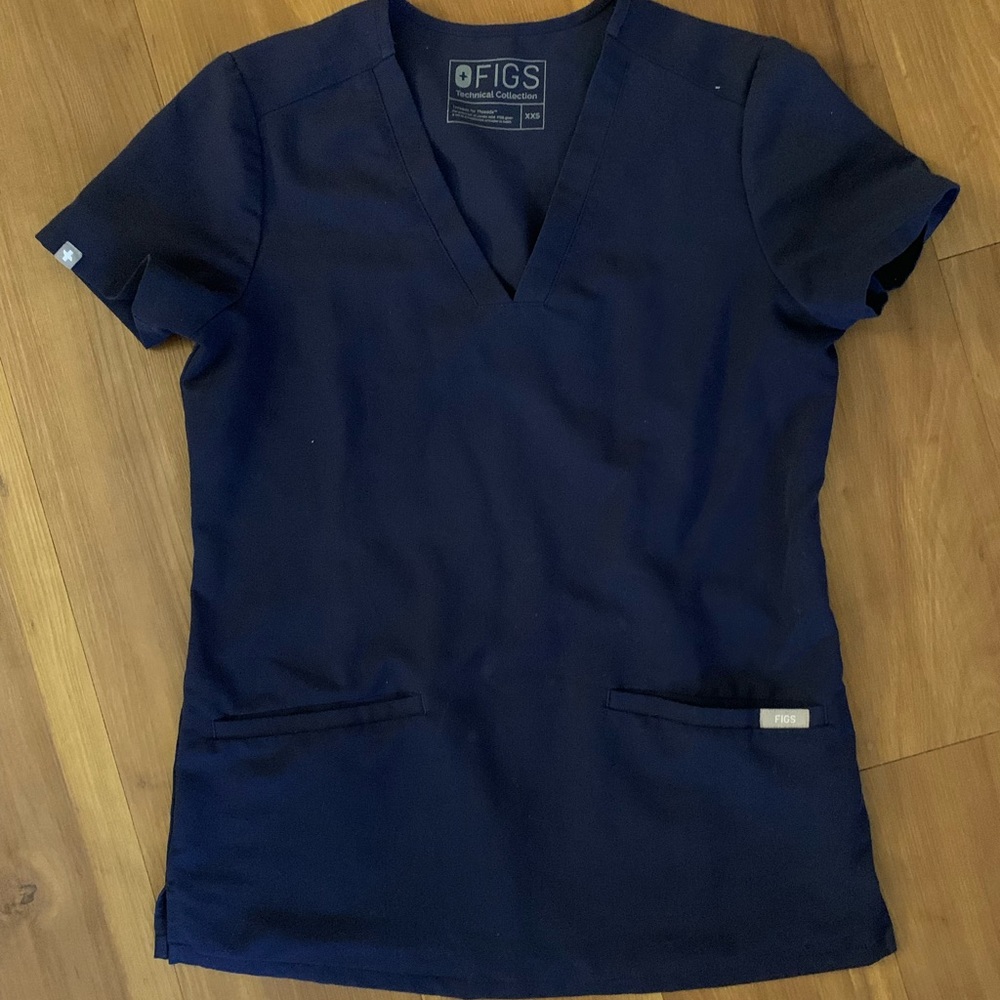 EUC Navy XXS FIGS Casma Top